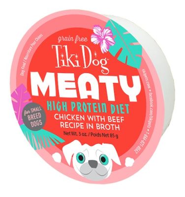 Tiki Dog Meaty Grain-Free Chicken with Beef Wet Dog Food 4 x 3oz