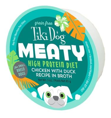 Tiki Dog Meaty Grain-Free Chicken with Duck Wet Dog Food 4 x 3oz