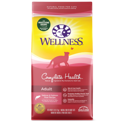 Wellness Complete Health Adult Salmon with Wholesome Grains Dry Cat Food - 5lbs 