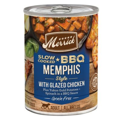 Merrick Classic Slow-Cooked BBQ Memphis Style with Chicken Canned Dog Food - 12x12.7oz