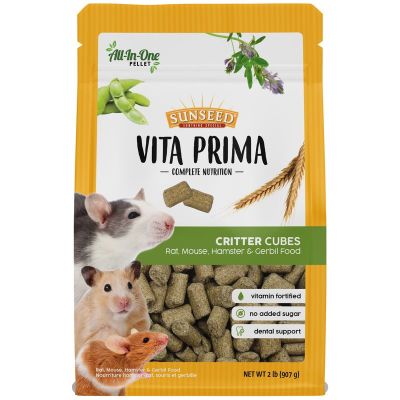 SUNSEED Vita Prima Critter Cubes Hamster & Gerbil Food - 2lbs