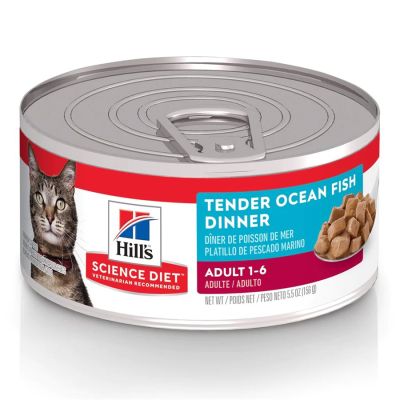 Hill's Science Diet Adult  Tender Ocean Fish Dinner Canned Cat Food - 24 x 5.5oz