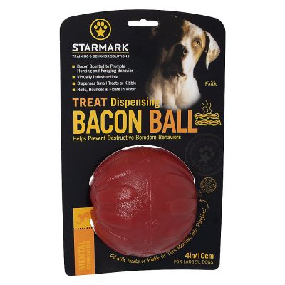 StarMark Treat Dispensing Bacon Ball Dog Toy