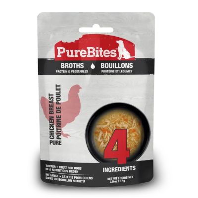 PureBites Chicken Breast & Vegetables Broth Topper or Treat For Dogs - 18 x 57g 