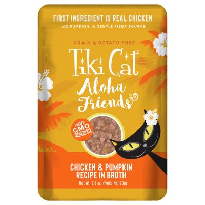 Tiki Cat Aloha Friends Chicken & Pumpkin Cat Food Pouches 12 x 2.5oz