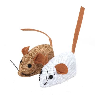 Ware Lively Linen Mice Cat Toy - 2pk