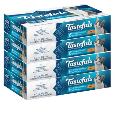 Blue Buffalo Tastefuls Chicken Entree Pate For Kitten Canned Cat Food 24 x 3oz