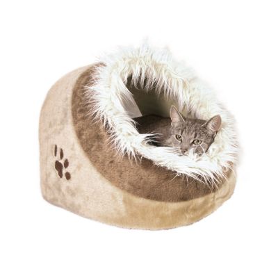 WAVF Cuddly Cave Cat Bed with Removable Cushion and Non-Skid Bottom