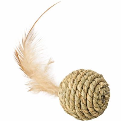 SPOT Seagrass Ball with Feather Cat Toy