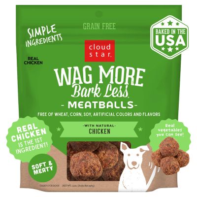 Cloud Star Grain-Free War More Bark Less Meatballs With Natural Chicken Dog Treats 14 oz