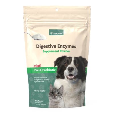 NaturVet Digestive Enzymes Powder for dogs and cats - *60 Day 10oz