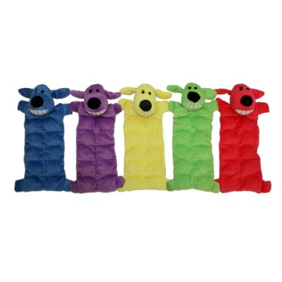 Multipet Loofa Squeaker Mat Plush Dog Toy 12" - Assorted Color