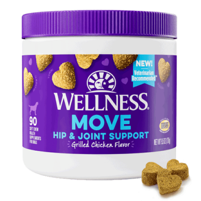 Wellness Supplements Move Hip & Joint Support Grilled Chicken Flavor Soft Chews for Dogs