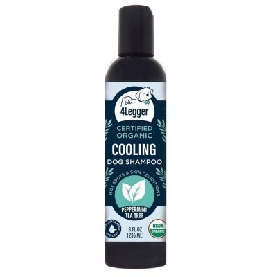 4Legger USDA Certified Organic Cooling Peppermint Tea Tree Oil Dog Shampoo - 8oz