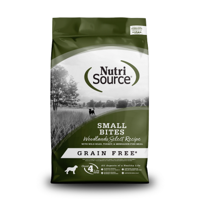 NutriSource Small Bites Woodlands Select Recipe Wild Boar, Turkey & Menhaden Fish Meal Grain-Free Dry Dog Food