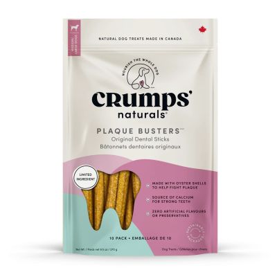 Crumps' Naturals Plaque Busters Original Natural Dental Sticks Dog Treats