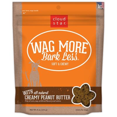 Cloud Star Wag More Bark Less Soft & Chewy Creamy Peanut Butter Dog Treats 6oz