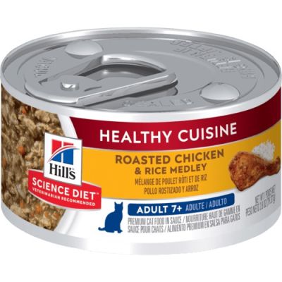 Hill's Science Diet Adult 7+ Healthy Cuisine Roasted Chicken & Rice Medley Canned Cat Food - 24 x 2.8oz