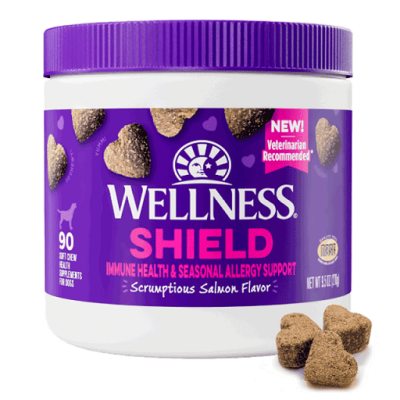 Wellness Supplements Shield Immune Health & Seasonal Allergy Support Scrumptious Salmon Flavor Soft Chews for Dogs