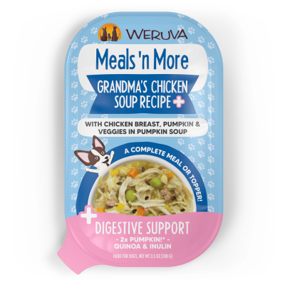 Weruva Meals 'N More Grandma's Chicken Soup Recipe Plus with Chicken Breast, Pumpkin & Veggies in Pumpkin Soup Wet Dog Food - 12 x 3.5oz