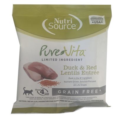  NutriSource PureVita Limited Ingredient Grain Free Duck & Red Lentils Dry Cat Food - Sample