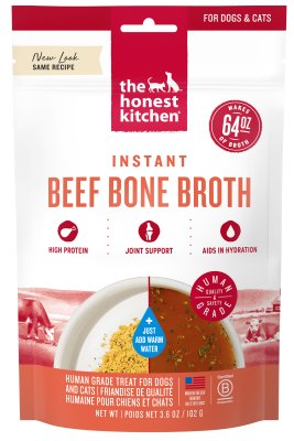 The Honest Kitchen Daily Boosters: Instant Beef Bone Broth with Turmeric for Dogs 3.6oz