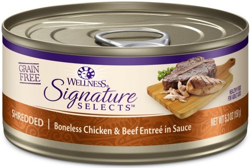 Wellness Signature Selects Grain Free Shredded Chicken & Beef Entree Canned Cat Food