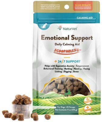 NaturVet Scoopables Emotional Support Daily Calming Aid Supplement Soft Chews for Dogs - 45 Scoops