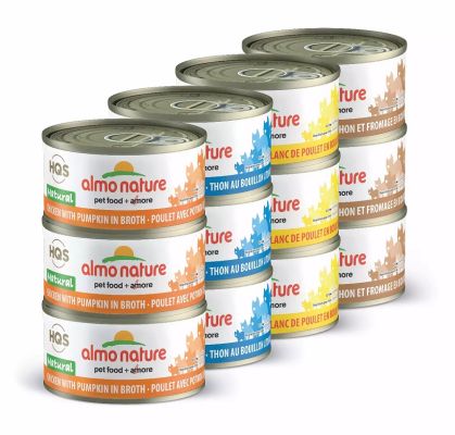 Almo Nature Natural Rotational Pack Chicken & Tuna Variety Grain-Free Canned Cat Food 24x2.5oz