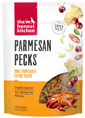 The Honest Kitchen Parmesan Pecks Duck, Parmesan & Cherry Dog Treats - 8oz