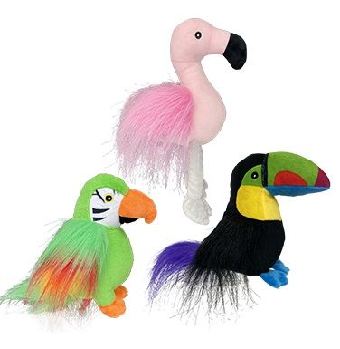Multipet Margaritaville Tropical Birds Assorted Dog Toy