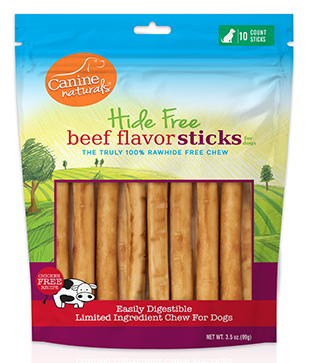 Canine Naturals Hide Free Beef Flavor Sticks Dog Chews - 5"