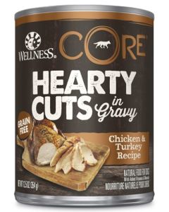 Wellness CORE Grain-Free Hearty Cuts in Gravy Chicken & Turkey Recipe Canned Dog Food 12 x 12.5 oz