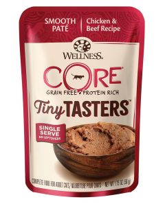 Wellness CORE Grain Free Tiny Taster Chicken & Beef Cat Food Pouches 12 x 1.75oz