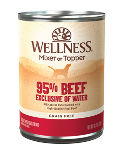 Wellness 95% Beef Canned Dog Food 12x13.2oz