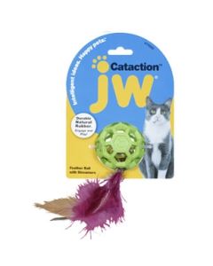 JW Pet Cataction Feather Ball with Bell Cat Toys - Assorted Colors