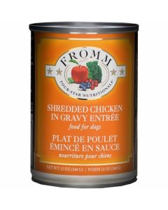 Fromm Four-Star Grain-Free Shredded Chicken Entree Canned Dog Food 12x13oz
