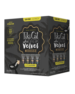 Tiki Cat After Dark Velvet Mousse Variety Pack Cat Food Pouches 12 x 2.8oz