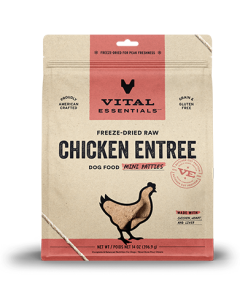 Vital Essentials Chicken Entree Mini Patties Freeze Dried Raw Dog Food - 14 oz