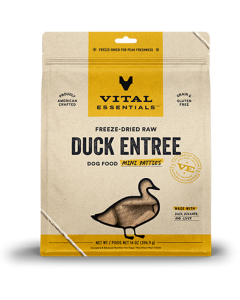 Vital Essentials Duck Entree Mini Patties Freeze Dried Raw Dog Food - 14 oz