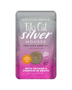 Tiki Cat Velvet Mousse Senior Salmon & Pumpkin Cat Food Pouches - 12x2.8oz