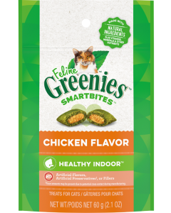 Greenies Feline SmartBites Hairball Control Chicken Flavor Dental Cat Treats - 2.1oz