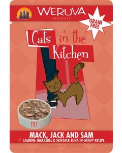 Weruva Cats in the Kitchen Mack, Jack & Sam Salmon, Mackerel & Tuna Recipe Cat Food Pouches