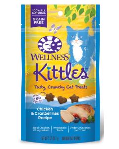 Wellness Kittles Grain-Free Chicken & Cranberries Recipe Crunchy Cat Treats 14x2oz