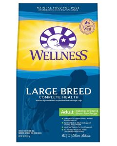 Wellness Large Breed Complete Health Adult Deboned Chicken & Brown Rice Dry Dog Food 30 lbs 