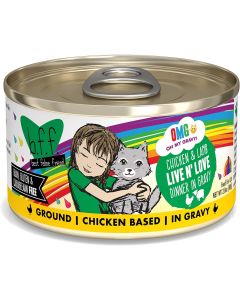 Weruva BFF OMG Live N' Love Chicken & Lamb Dinner in Gravy Grain-Free Canned Cat Food 
