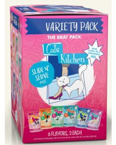 Weruva Cats In The Kitchen Slide N' Serve The Brat Pack Variety Pack Cat Food Pouches - 12x3oz