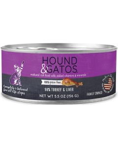 Hound & Gatos 98% Turkey & Turkey Liver Grain-Free Canned Cat Food
