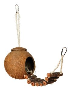 Prevue Hendryx Naturals Coco Hideaway with Ladder Bird Toy