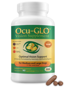 Ocu-GLO Canine Vision Supplement Gelcaps for Medium to Large Dogs, 11 lbs and over - 90ct
